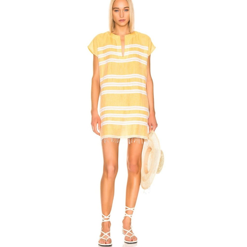 Lemlem Yellow & White Striped Swim Coverup